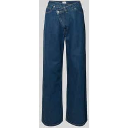 Jeans met asymmetrische knoopsluiting