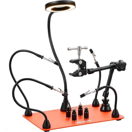 Mains Libres Magnétiques Station de Soudage Lampe Loupe 3X Support Pistolet à Air Chaud