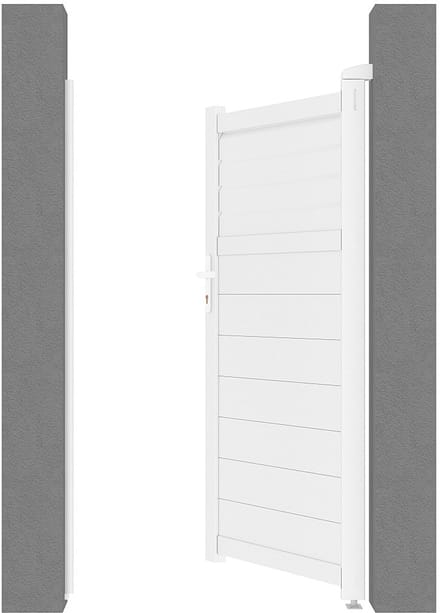Vente-unique Aluminium tuinpoort met lamellen L 103 x H 180 cm wit - VIAZO