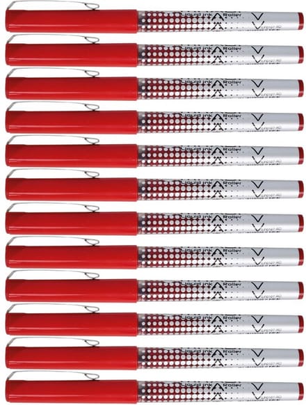 Penac Miyabi - Rollerbalpen - Rood - 0.7mm - Metalen clip - 12 Stuks