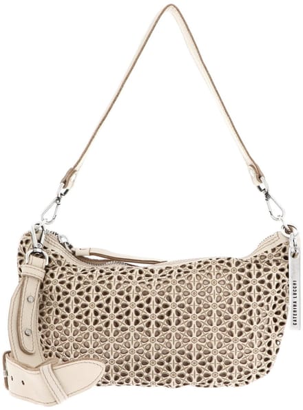 CATERINA LUCCHI Leren Schoudertas Modena Gloria Shoulder Bag Beige Toni Beige