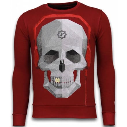 Local Fanatic Skull beat rhinestone sweater