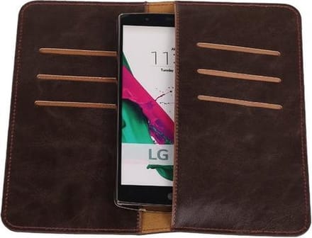 Mocca Pull-up Large Pu portemonnee wallet voor LG