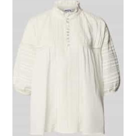 relaxed fit blouse met stitchings en draperieën