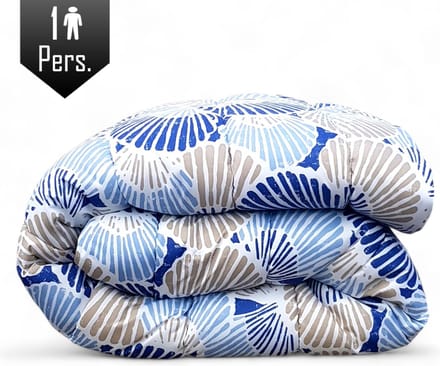 Dekbed bedrukt 140x200cm Schelp/African Blue