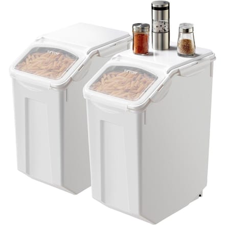 4,5 Gal/20 L x 2 Grote Bewaarcontainer voor Ingrediënten Luchtdichte Keuken Bloemvat
