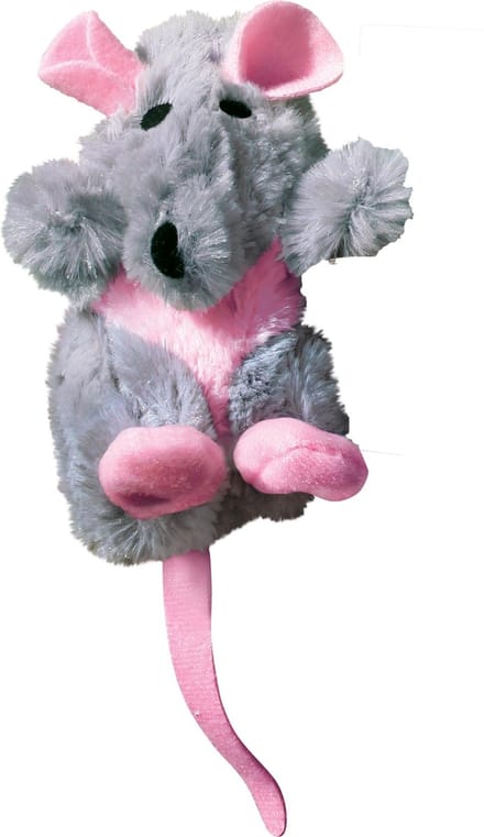 KONG Catnip Rat – Kattenspeeltjes – Kattenkruid – 14cm – Grijs