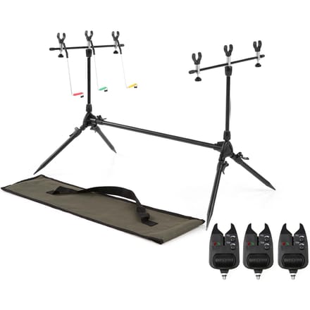 Lixada Verstelbare Intrekbare Karperhengel Pod Standaard Houder Hengel Pod Standaard met 3 Beet