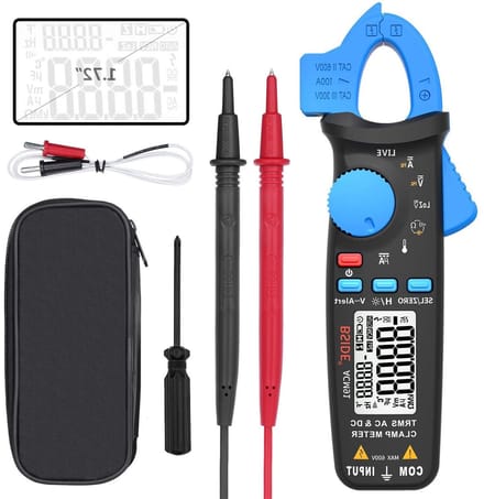 Digitale Tangmeter - Multimeter Tester - Elektrische Metingen - RMS Ware Wereldwijd - 6000 Tellingen LCD - Zwart Grijs