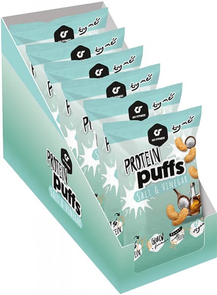 Go Fitness Protein Puffs (12x50g) Salt & Vinegar - Functionele voeding - Eiwit Snacks