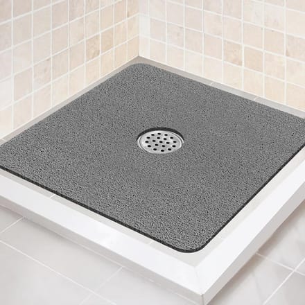 Antislip Vierkante Douchemat 61 x 61 cm - Zachte Badmat voor Douchecabine met Afvoer