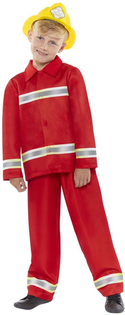 Brandweer kinderkostuum in de kleur rood