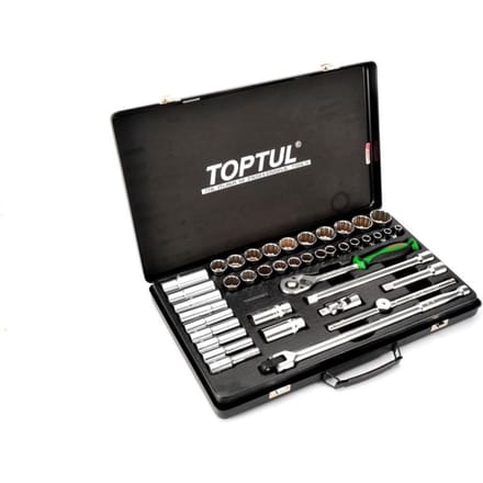 Dopsleutelset TOPTUL 1/2 12-kant 41 stuks