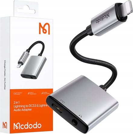 Mcdodo® Adapter Jack 3.5mm naar iPhone - Kabel - Voor Lightning - 0.1m