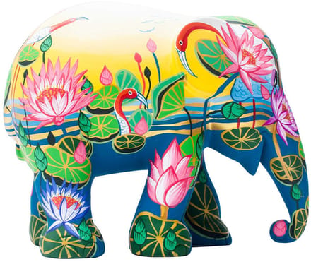 Elephant Parade - Amazing Lotus - Handgemaakt Olifanten Beeldje - 10cm