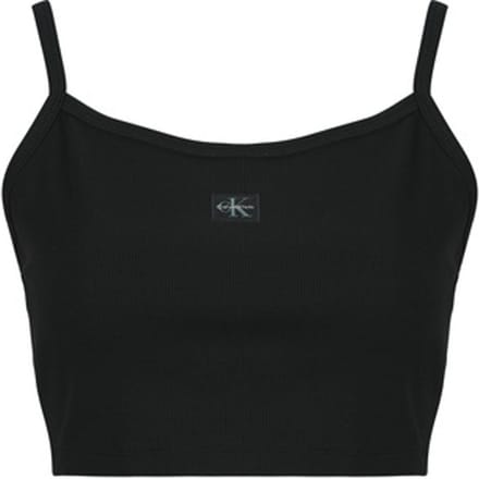 Top Calvin Klein Jeans SL WOVEN LABEL 2X2 BABY RIB CROP