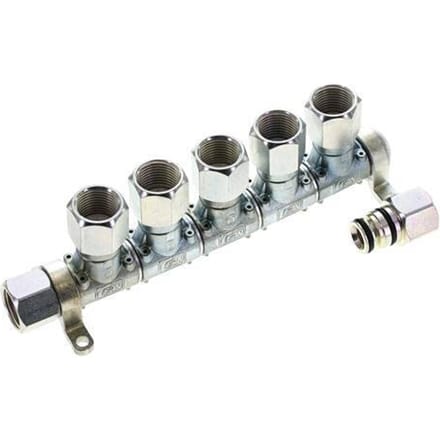 Staal/Messing DN 7.2 (Euro) Luchtkoppeling Snelkoppeling G 1/2 inch Binnendraad 5-weg - CLS7-F-E-5W-C-012