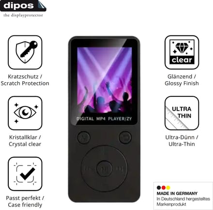 dipos – 4x Beschermfolie geschikt voor Aivane S11 MP3-Player | Krasbestendige & heldere Screenprotector Ultra-Thin