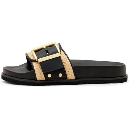 AllSaints Ellie Raffia Slider Natural/black Größe: 40 | Flip-Flops Outlet | Damen | Schwarz