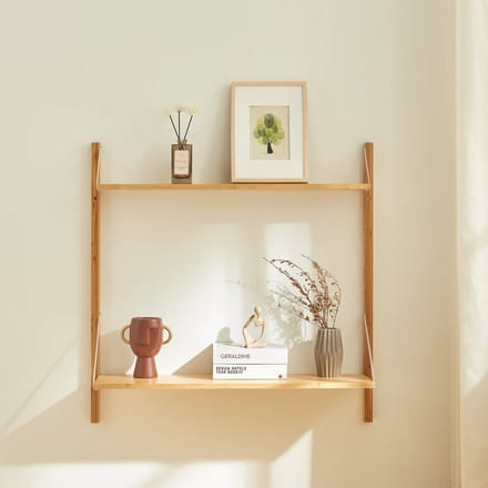 Wandrek Tingvoll 85x85x25 cm bamboe naturel [en.casa]