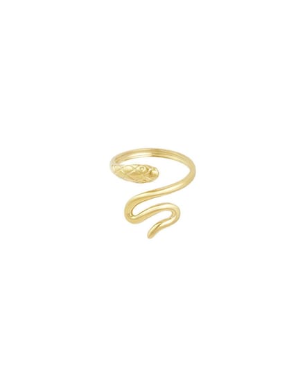 Ring Slang / Snake - Goudkleur - verstelbaar - statement ring - Roestvrij staal