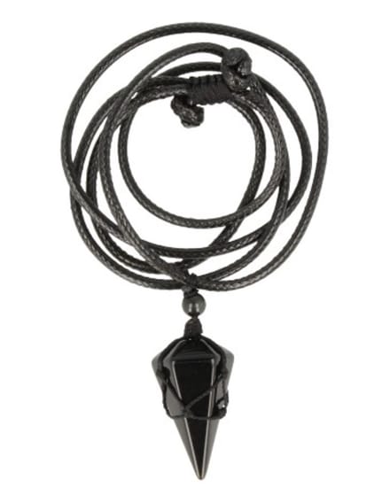 Obsidiaan zwart ketting mannen cone