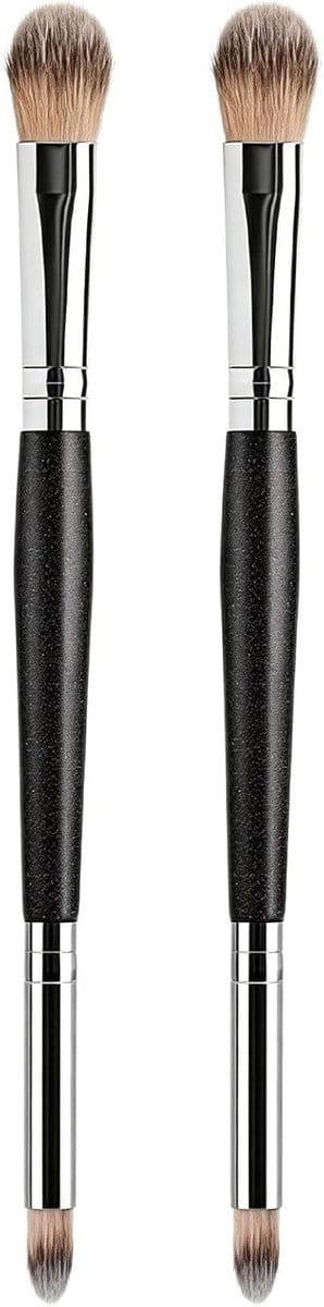 Dubbele Oog Make-up Borstel Set - 2 Stuks, Zachte Oogschaduw Borstels en Applicator voor Precisie Make-up en Concealer
