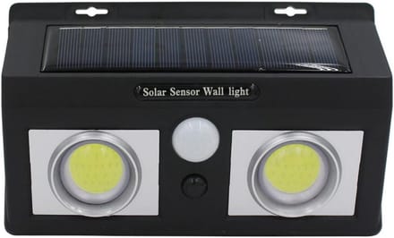 Zwarte LED Wandlamp op Zonne-energie met Bewegingssensor en Schemersensor (2 Stuks)