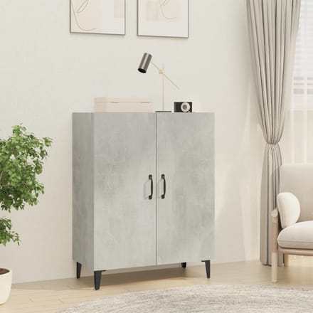 vidaXL - Dressoir - 70x34x90 - cm - bewerkt - hout - betongrijs