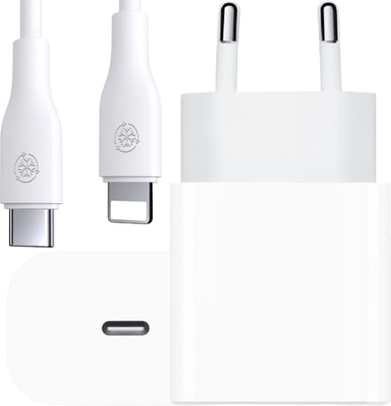 Oplaadstekker geschikt voor iPhone 14/13/12/11/X + Lightning naar usb-C kabel - Snellader - 3 meter - Wit