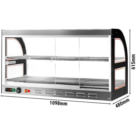 GGM Gastro Warmhaltevitrine für Hähnchen - 1,8 kW - 2 Ablagen
