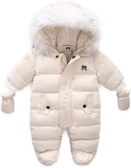 Winter Sneeuwpak Baby Meisjes en Jongens met Capuchon en Muts - Warme Romper Jumpsuit