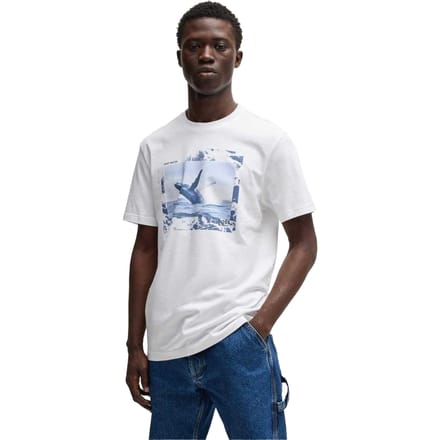 Boss Heren Walvis Katoenen T-Shirt (Wit)