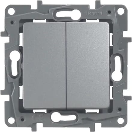 Legrand Wisselschakelaar Niloe Inbouw Aluminium