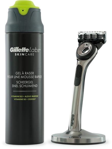 Gillette Labs With Exfoliating Bar Van Gillette- Scheerset Heren – Scheerapparaat & Scheergel 198 ml
