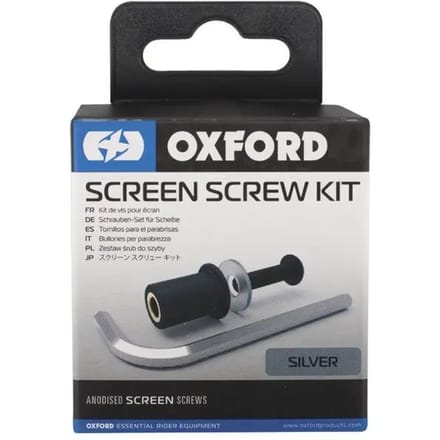 Set van 8 geanodiseerde motorhelm vizier schroeven Oxford