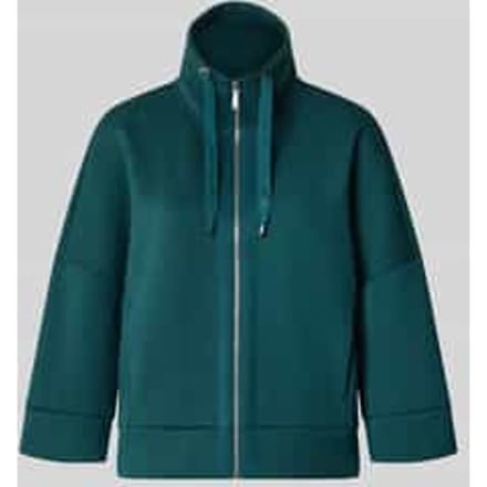 Tom Tailor - Scuba-sweatjack met boxy pasvorm - Maat M - Deep Meadow Green Melange