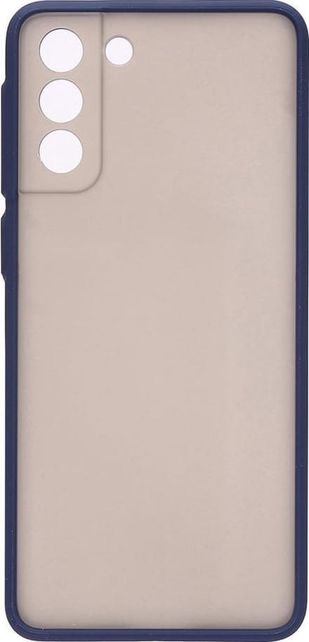 Shop4 - Samsung Galaxy S21 Plus Hoesje - Harde Back Case Transparant Donker Blauw