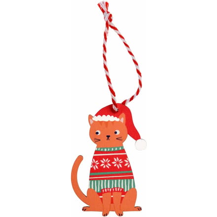 Kersthanger kat kerstbal ros - Rex London