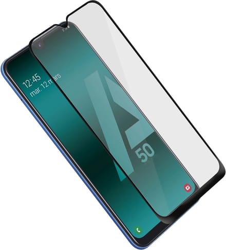 Akashi, Tempered Glass Screenprotector Geschikt voor Galaxy A50, Zwart