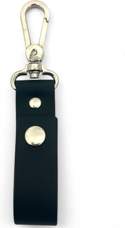 Safekeepers Karabijnhaak Sleutelhanger Leer - Leren Sleutelhouder Zwart
