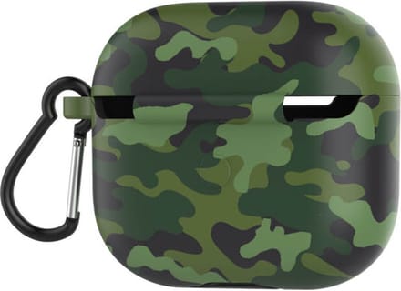 Case cover - Apple Airpods 3 - legergroen siliconen - musketon haakje