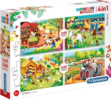 Clementoni Legpuzzel 4-in-1 Boerderij 160 Stukjes 4-delig