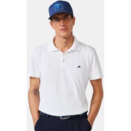Meyer Polo Scottie High Performance Piqué Structure 4-Way Stretch Wit / male