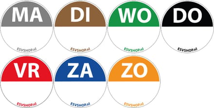 Set ma t/m zo dagsticker, 7 stuks 20 mm - 1150 per rol