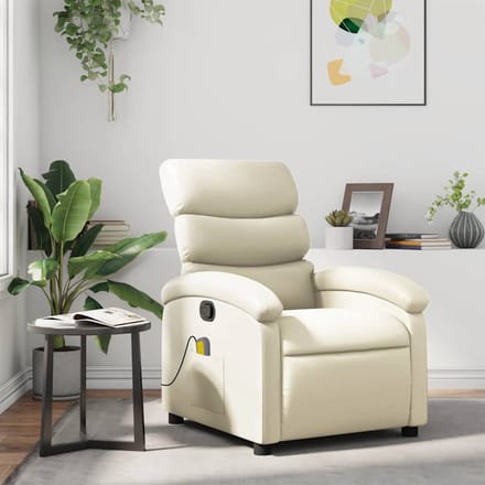 vidaXL - Massagestoel - verstelbaar - kunstleer - crème