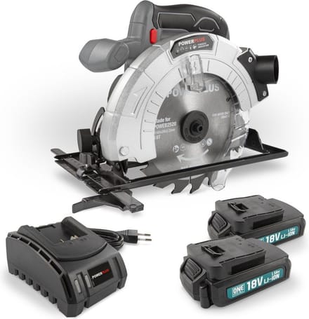 Powerplus POWEBCSS2 Cirkelzaag - 18V - Incl. 2x batterij 18V 1.5Ah + lader