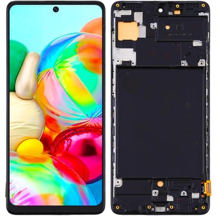 Lcd Scherm + Touchscreen Samsung Galaxy A71 Sm-A715F Incell Zwart Frame