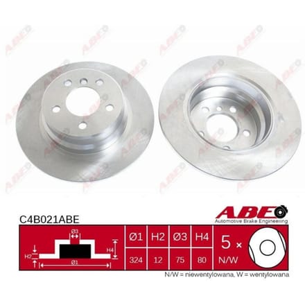 Remschijf ABE C4B021 achter, volledig, sterk gecarboniseerd, 1 Stuk