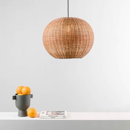 FARO BARCELONA Haka hanglamp met rotan kap, Ø 53 cm